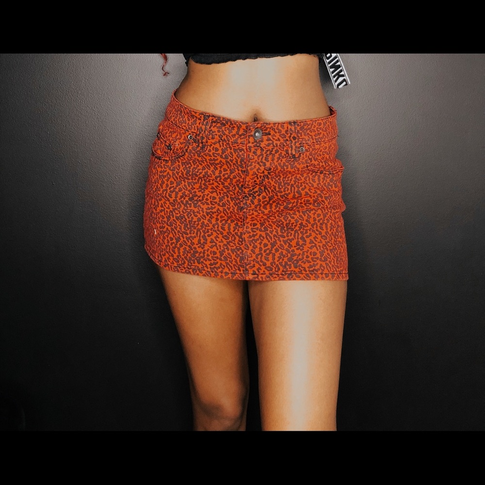 RED Cheetah super mini skirt!